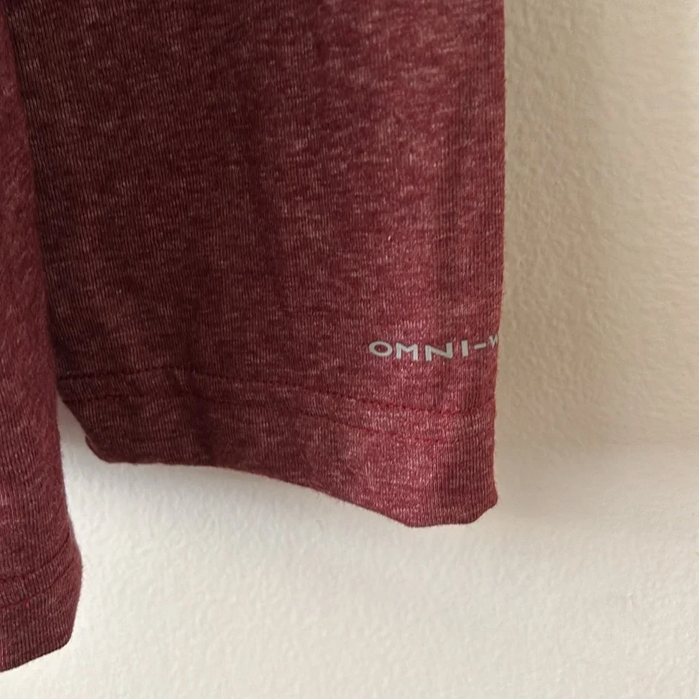 Columbia Burgundy Red Long Sleeve Omni Wick Casual Button Long Sleeve Tee New XL - Picture 4 of 5